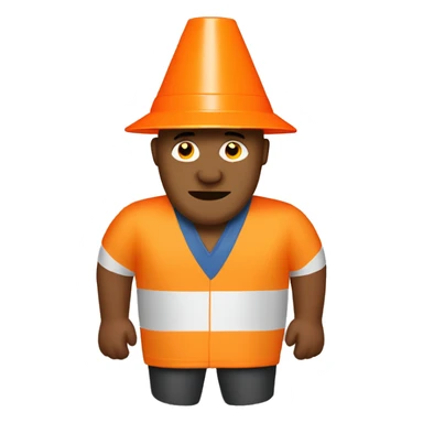Man wearing a TrafficCone named ConeHead sticker