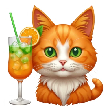 Cat holding a cocktail  sticker