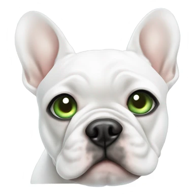 White frenchie green eye blue eye sticker