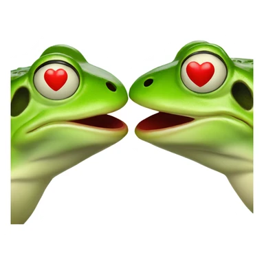 Kissing frogs with Heart and red lips sticker