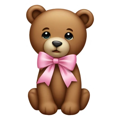 Teddy bear with a baby pink bow Christmas  sticker