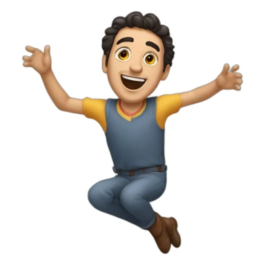Raúl Fernández Cozar jumping of joy sticker