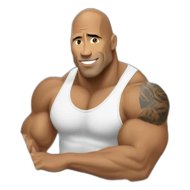The rock working on laptop  sticker