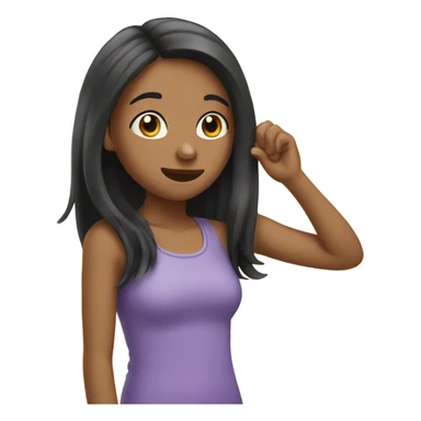 Girl tucking hair from ear  sticker