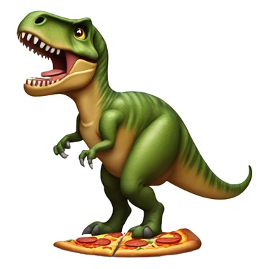 Dinasour eating pizza sticker
