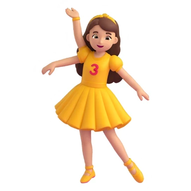 a girl dancing, 3D emoji style sticker