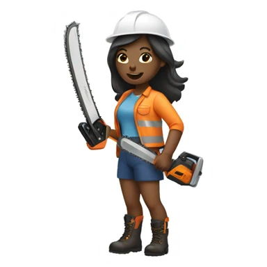 A  woman with a chainsaw  sticker