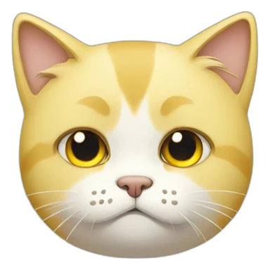 yellow and white sad cat sticker