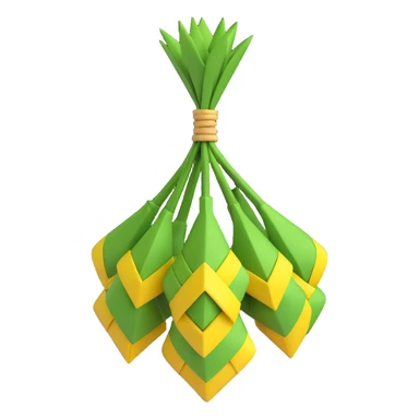 ketupat, traditional Indonesian rice cake wrapped in woven palm leaves sticker