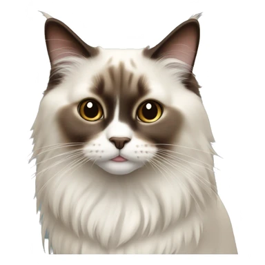 Ragdoll cat - dark brown face, white nose, tail is dark brown and the body is off white  sticker