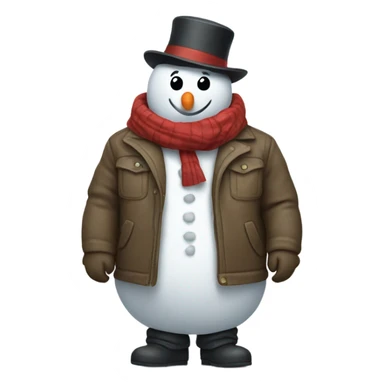 Snowman with a jacket  sticker