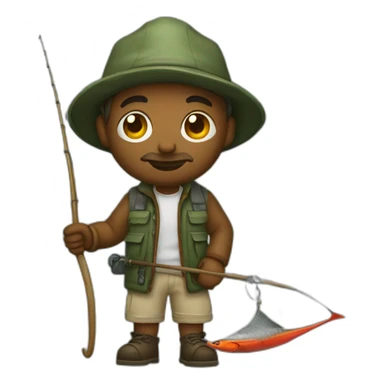 fisher with a big hook sticker