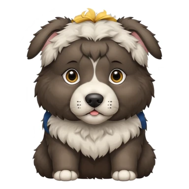 A dark-colored Caucasian Shepherd puppy with cropped ears sticker