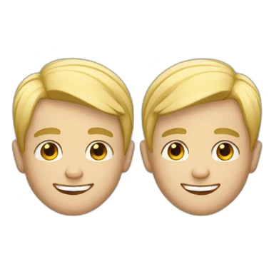 Blonde male twins looking happy sticker