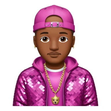 Cam'Ron, Rapper with dark pink sequin outfit sticker