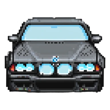 BMW with kidney grille in Minecraft style sticker