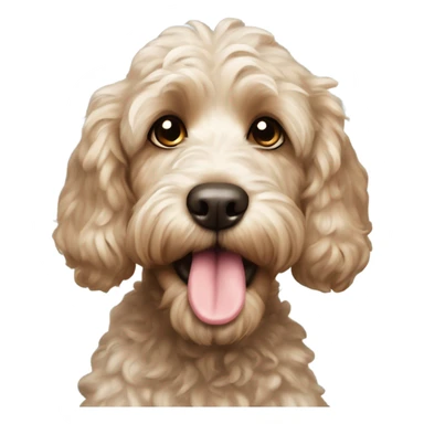 Cockapoo with tongue out sticker