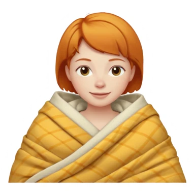 ginger woman short hair bed cuddle blanket  sticker