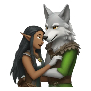 Wolf and elf bonding sticker