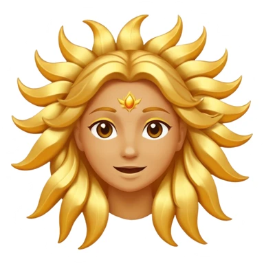 Sun God Nika from One Piece, radiant sun aura, joyful expression, stylized golden hair sticker
