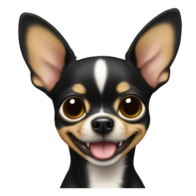 Black snd tan, with no other color of fur, Chihuahua smiling sticker