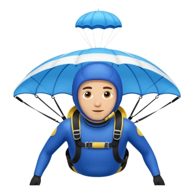 diver with parachute open sticker