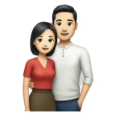 Vietnamese and korean international couple sticker
