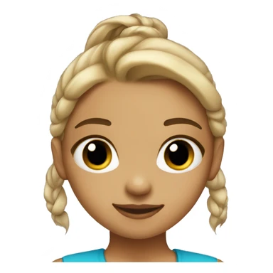 Light skin girl with a middle part ponytail  sticker