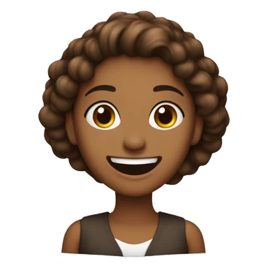 Mujer de pelo suelto largo marron oscuro sonriendo sticker