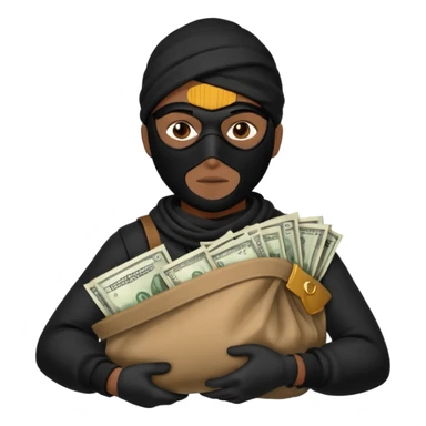 Ladro con la sacca dei soldi sulla spalla sticker