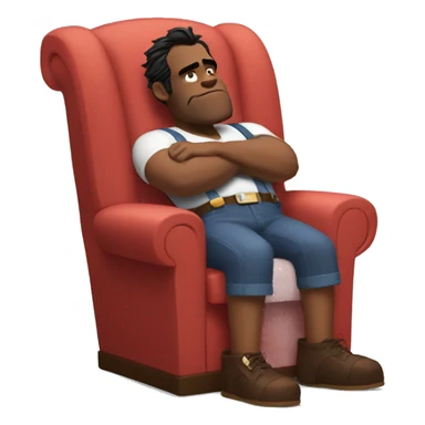 Wreck it Ralph taking a nap in a chair sticker