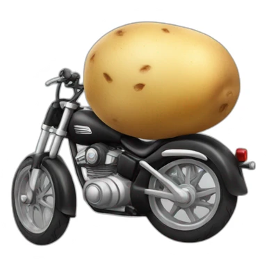 a potato equipped like a biker sticker