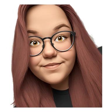 smiling girl with glasses sticker