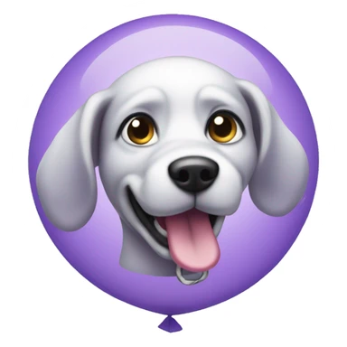purpe bubbly dog balloon sticker