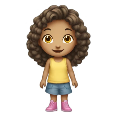 Small tiny girl with mouses sticker
