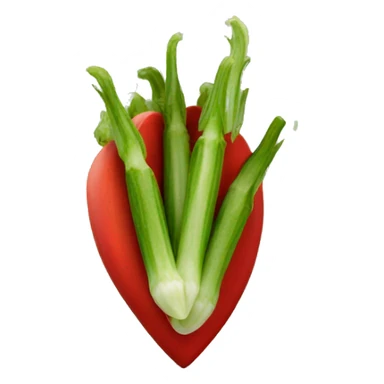 Red heart Okra sticker