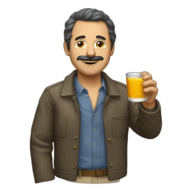 Jean lassale Who drink red vine and eat cheese sticker