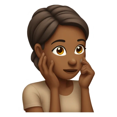 Woman Scratching head skin color brown skin sticker