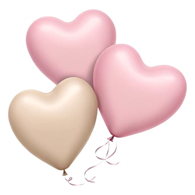 Balloons of pale beige and pale pink in the shape of hearts sticker