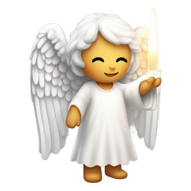White angel wings, candle burning sticker