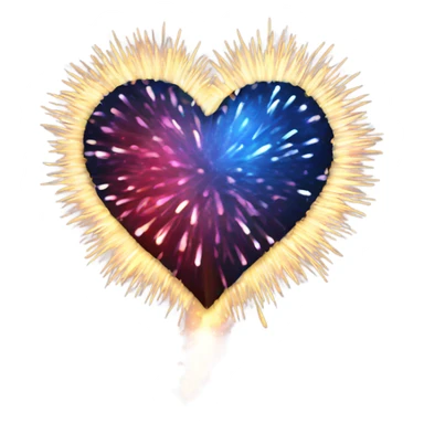 Firework heart sticker