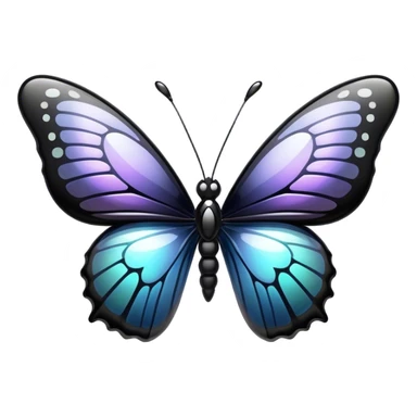 Glossy shiny Obsidian glass butterfly sticker