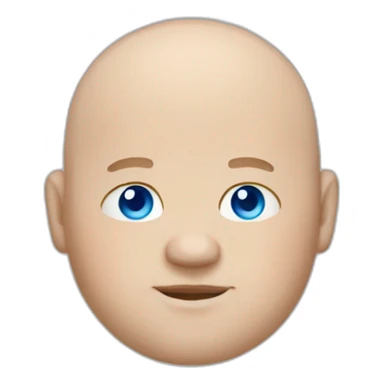 Chubby bald guy with blue eyes sticker