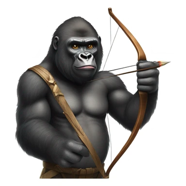 Gorilla with a bow  sticker