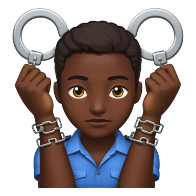Dark skin in handcuffs  sticker