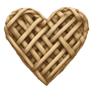 Rattan heart sticker