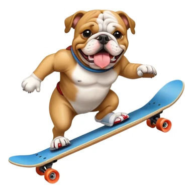 a bulldog on a skateboard sticker