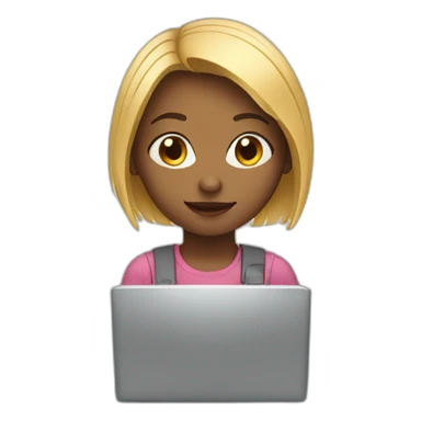 a cute young woman who uses a computer sticker