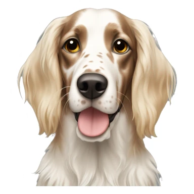 Blonde girl with white and Brown english setter portrait sticker