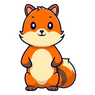 cute fox squirrel sticker